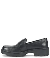 Born Contessa Leather Buckled Strap Lug Sole Loafers