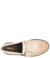 Born Contessa Leather Buckled Strap Lug Sole Loafers