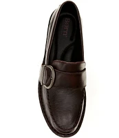 Born Contessa Leather Buckled Strap Lug Sole Loafers