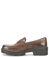 Born Contessa Leather Buckled Strap Lug Sole Loafers