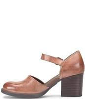 Born Haida Leather Block Heel Mary Jane Pumps