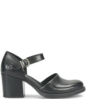 Born Haida Leather Block Heel Mary Jane Pumps