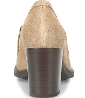 Born Holliston Taupe Suede Penny Loafer Pumps