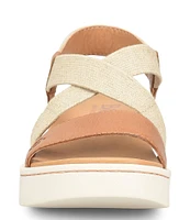 Born Kasady Leather Stretch Platform Wedge Sandals