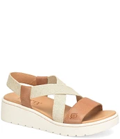 Born Kasady Leather Stretch Platform Wedge Sandals