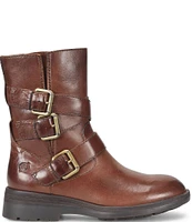 Born Mayne Leather Buckle Straps Moto Boots