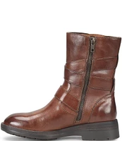 Born Mayne Leather Buckle Straps Moto Boots