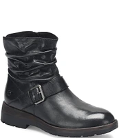 Born Midway Leather Slouched Shaft Buckle Moto Booties