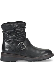 Born Midway Leather Slouched Shaft Buckle Moto Booties