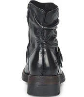 Born Midway Leather Slouched Shaft Buckle Moto Booties