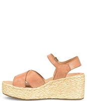 Born Moriah Leather Jute Platform Wedge Sandals