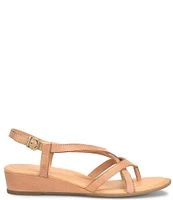 Born Sibyl Leather Thong Strappy Wedge Sandals