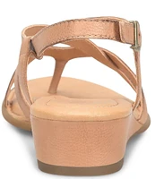 Born Sibyl Leather Thong Strappy Wedge Sandals