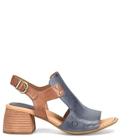 Born Sylvie Leather Block Heel Slingback Sandals