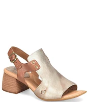 Born Sylvie Leather Block Heel Slingback Sandals