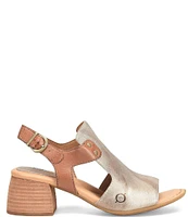 Born Sylvie Leather Block Heel Slingback Sandals