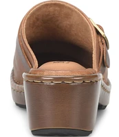 Born Tru Buckle Strap Detail Leather Clogs