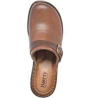 Born Tru Buckle Strap Detail Leather Clogs