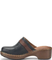 Born Tru Buckle Strap Detail Leather Clogs