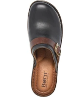 Born Tru Buckle Strap Detail Leather Clogs