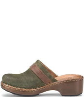 Born Tru Buckle Strap Detail Suede Clogs