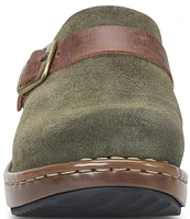 Born Tru Buckle Strap Detail Suede Clogs