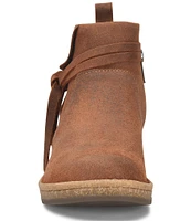 Born Vaughn Distressed Suede Wedge Ankle Booties