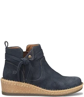 Born Vaughn Distressed Suede Wedge Ankle Booties