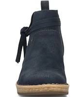 Born Vaughn Distressed Suede Wedge Ankle Booties