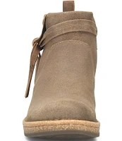 Born Vaughn Distressed Suede Wedge Ankle Booties