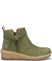 Born Vaughn Distressed Suede Wedge Ankle Booties