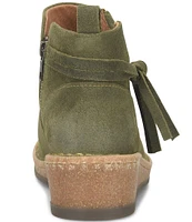 Born Vaughn Distressed Suede Wedge Ankle Booties