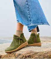 Born Vaughn Distressed Suede Wedge Ankle Booties