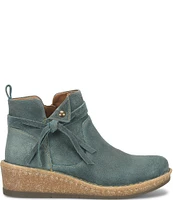 Born Vaughn Distressed Suede Wedge Ankle Booties