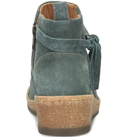 Born Vaughn Distressed Suede Wedge Ankle Booties