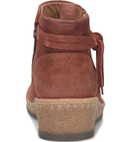 Born Vaughn Distressed Suede Wedge Ankle Booties