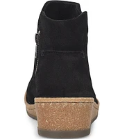 Born Viv Distressed Suede Wedge Ankle Booties