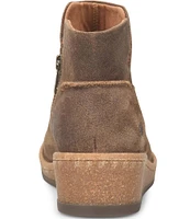 Born Viv Distressed Suede Wedge Ankle Booties