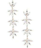 Borrowed & Blue by Southern Living Flower Linear Crystal Gold Statement Earrings