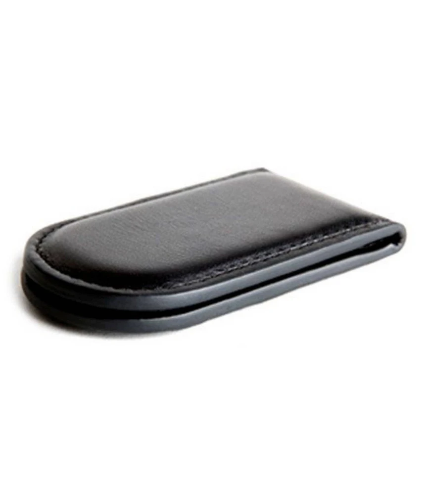 Bosca Black Leather Magnetic Money Clip