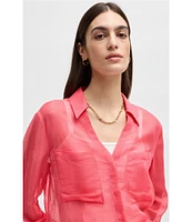 BOSS by Hugo Boss Calypso Point Collar V-Neck Long Sleeve Shirt
