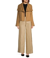 BOSS by Hugo Boss Caspera Stretch Woven Oversized Lapel Collar Double Breasted Crop Trench Jacket