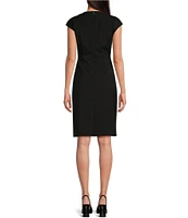 BOSS by Hugo Boss Dironah Italian Virgin Wool Crew Neck Cap Sleeve Sheath Dress