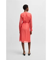 BOSS by Hugo Boss Dosala V-Neck Long Sheer Sleeve Wrap Dress