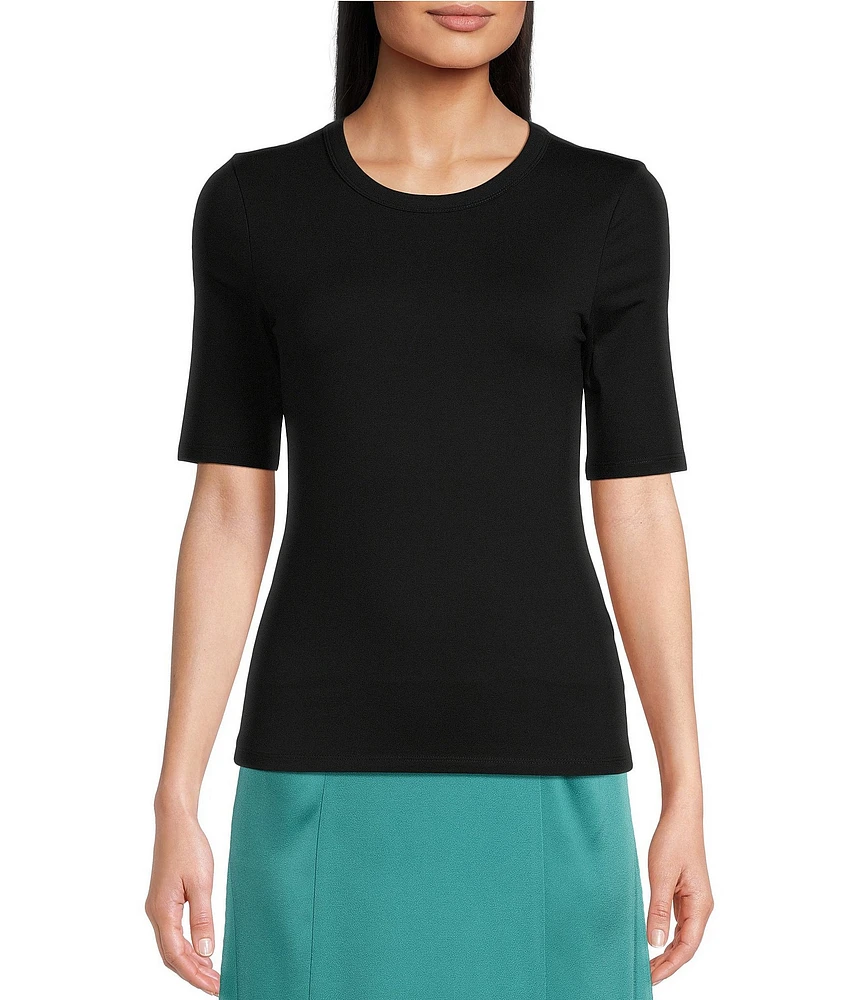 BOSS by Hugo Boss Efita Solid Knit Crew Neck Short Sleeve Coordinating Shirt
