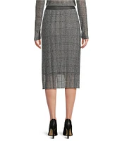 BOSS by Hugo Boss Evibelle Woven Glencheck High Rise Pencil Skirt