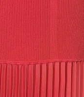 BOSS by Hugo Boss Fadridi Knit Crew Neck Short Sleeve Pleated Midi Dress