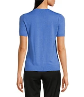 BOSS by Hugo Boss Falyssiasi Soft Knit Virgin Wool Crew Neck Short Sleeve Top