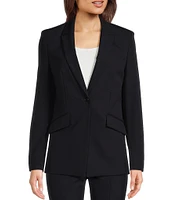 BOSS by Hugo Boss Jabinalah Stretch Woven Notch Lapel Collar Long Sleeve One-Button Front Jacket