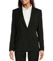 BOSS by Hugo Boss Jabinalah Virgin Wool Notch Lapel Collar Long Sleeve One-Button Blazer